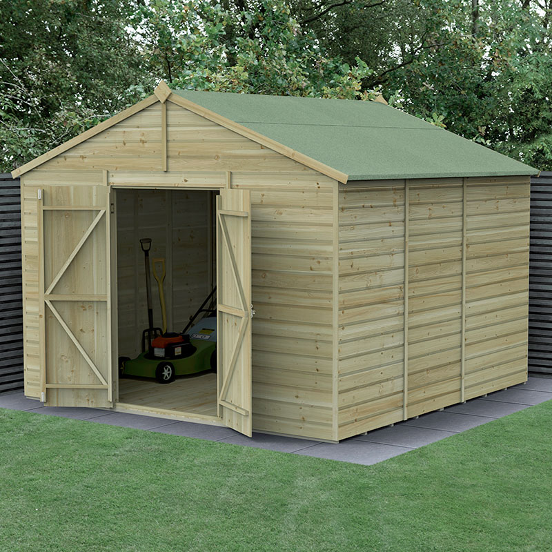 10' x 10' Forest Beckwood 25yr Guarantee Shiplap Pressure Treated Windowless Double Door Apex Wooden Shed (3.21m x 3.01m) online kaufen