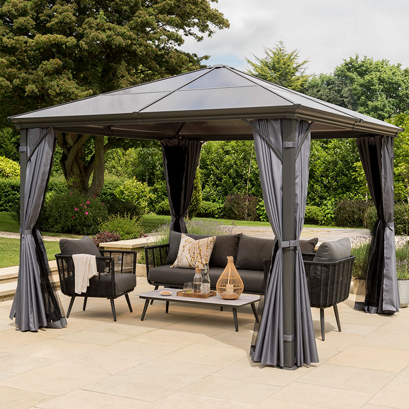 10' x 10' Garden Must Haves Runcton Grey Polycarbonate Garden Gazebo (3m x 3m) online kaufen