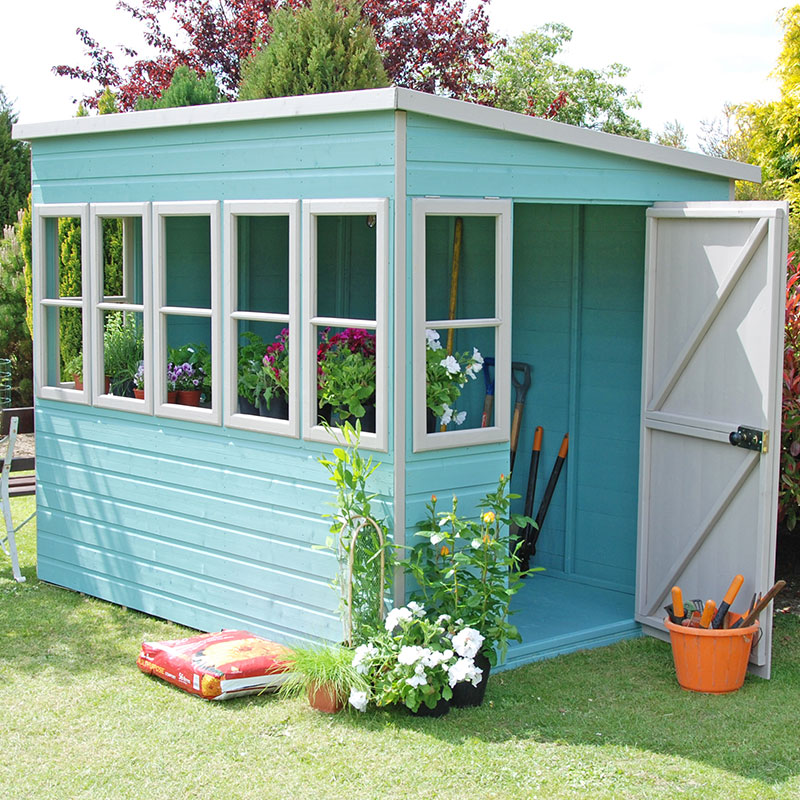 10' x 10' Shire Sun Pent Wooden Garden Potting Shed (3.22m x 3.21m) online kaufen
