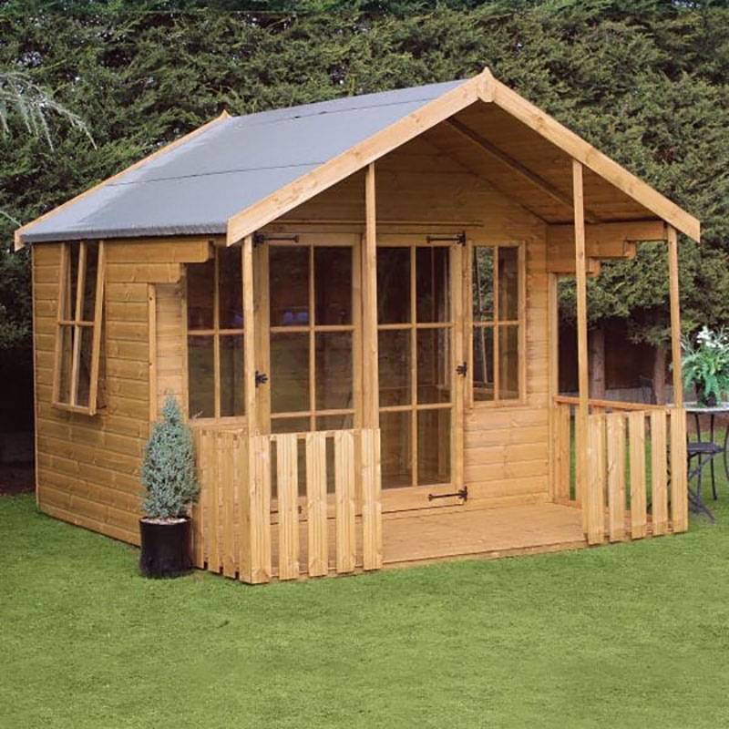 10' x 10' Traditional Woodstock Wooden Summer House With Veranda online kaufen