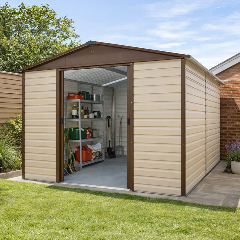 10' x 12'5 Yardmaster Shiplap Metal Shed Brown Finish (3.03m x 3.78m) online kaufen