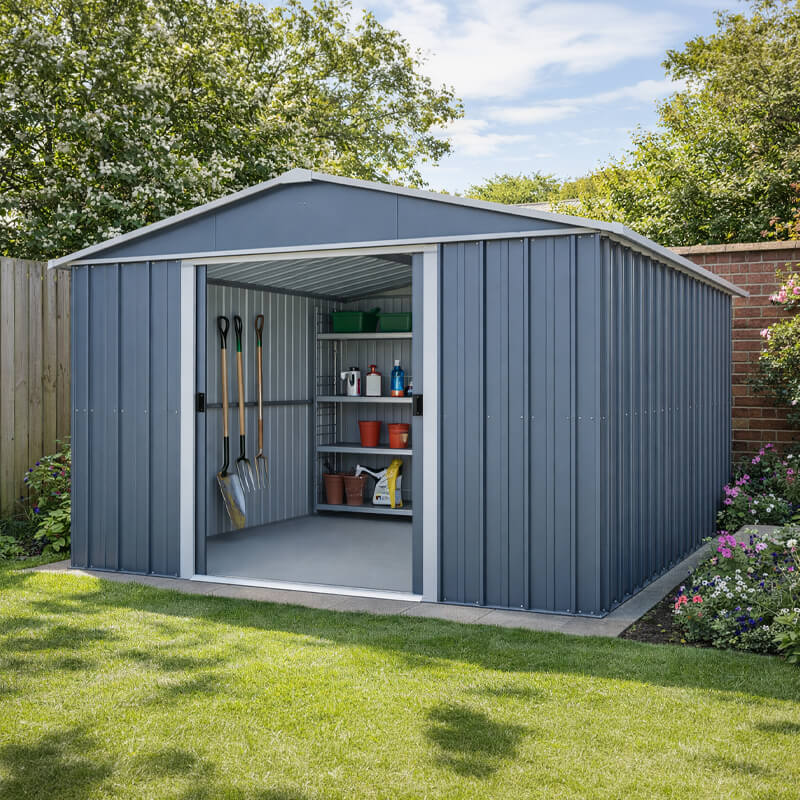 10' x 13' Yardmaster Castleton Anthracite Metal Shed (3m x 3.9m) online kaufen