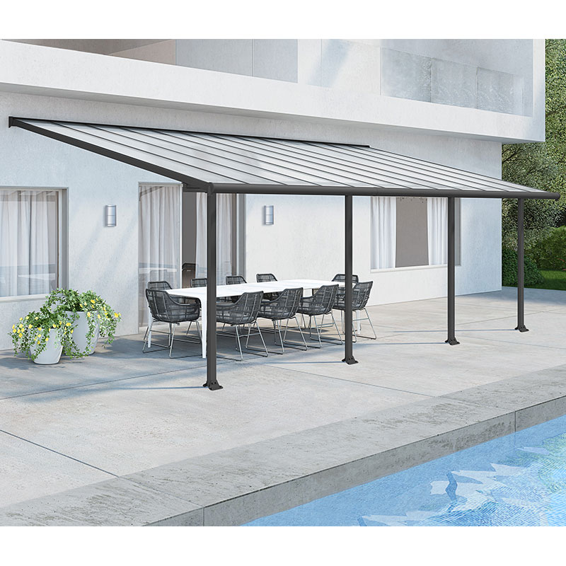 10' x 24' Palram Canopia Olympia Grey Patio Cover with Clear Panels (2.95m x 7.39m) online kaufen