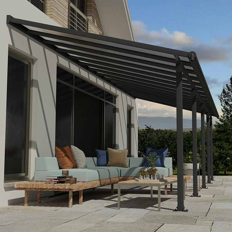 10' x 28' Palram Canopia Olympia Grey Patio Cover with Clear Panels (2.95m x 8.60m) online kaufen