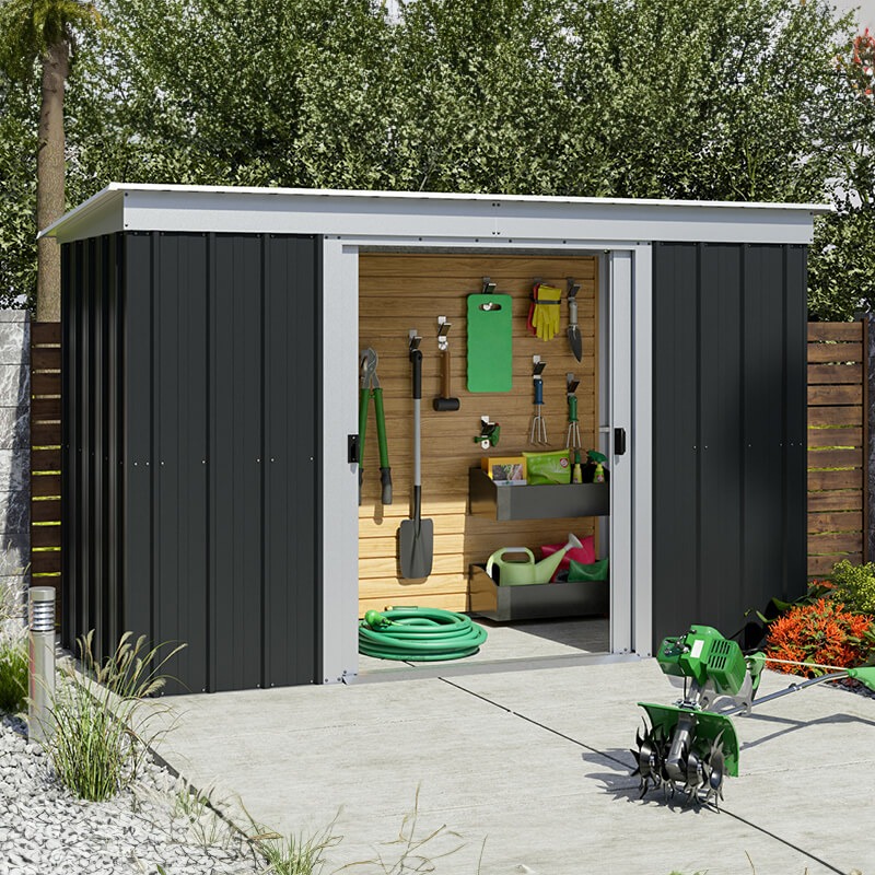 10' x 4' Yardmaster Castleton Anthracite Pent Metal Shed (2.98m x 1.19m) online kaufen