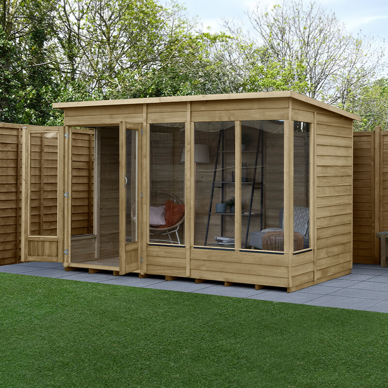 10' x 6' Forest 4Life 25yr Guarantee Double Door Pent Summer House (3.11m x 2.05m) online kaufen