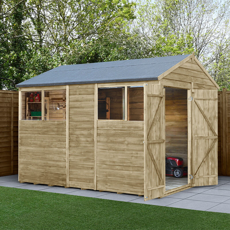 10' x 6' Forest 4Life 25yr Guarantee Overlap Pressure Treated Double Door Apex Wooden Shed (3.01m x 1.99m) online kaufen
