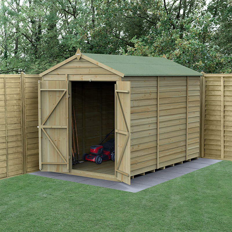 10' x 6' Forest 4Life 25yr Guarantee Overlap Pressure Treated Windowless Double Door Apex Wooden Shed (3.01m x 1.99m) - Next Working Day Delivery online kaufen