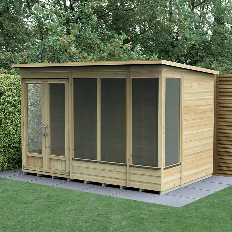 10' x 6' Forest Beckwood 25yr Guarantee Double Door Pent Summer House (3.11m x 2.05m) online kaufen