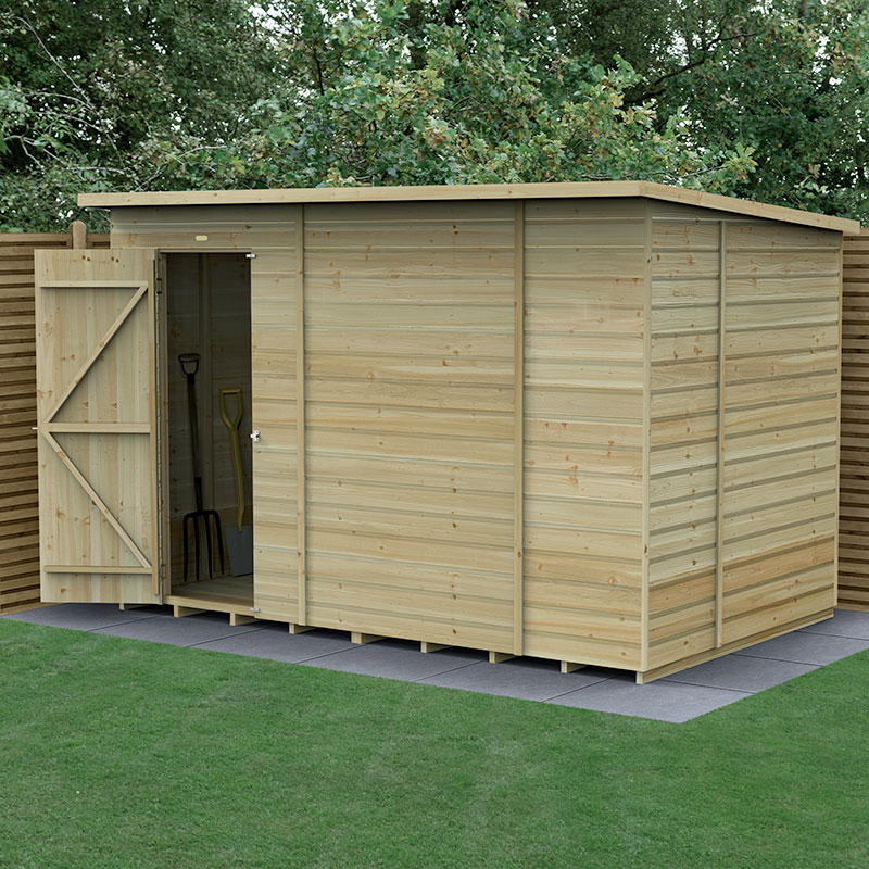 10' x 6' Forest Beckwood 25yr Guarantee Shiplap Pressure Treated Windowless Pent Wooden Shed (3.11m x 2.05m) online kaufen