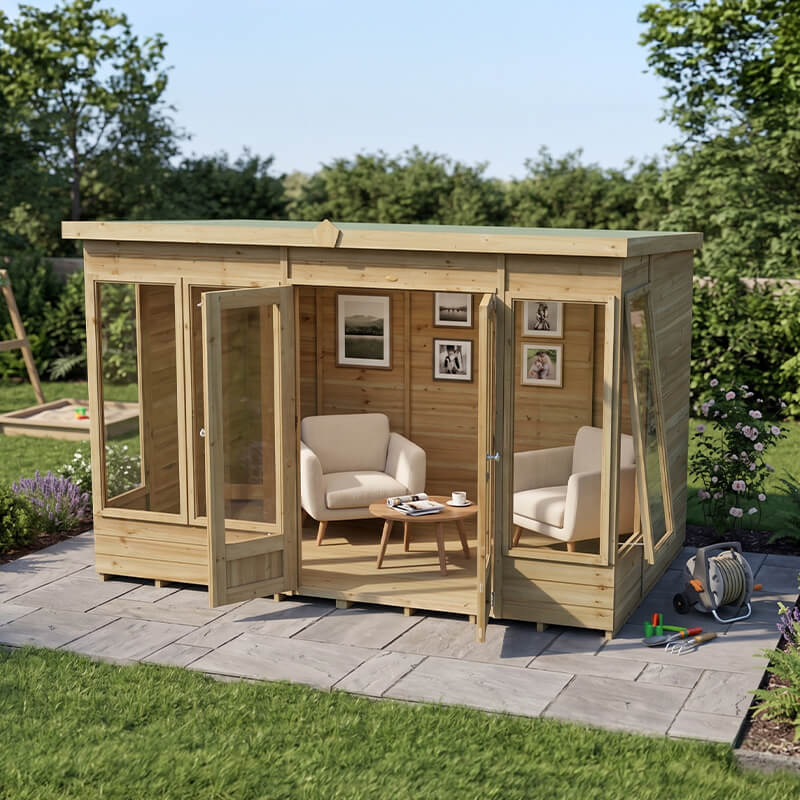 10' x 6' Forest Timberdale 25yr Guarantee Double Door Pent Summer House (3.07m x 2.02m) online kaufen