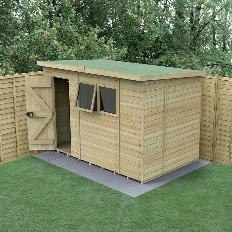 10' x 6' Forest Timberdale 25yr Guarantee Tongue & Groove Pressure Treated Pent Shed (3.07m x 2.02m) online kaufen