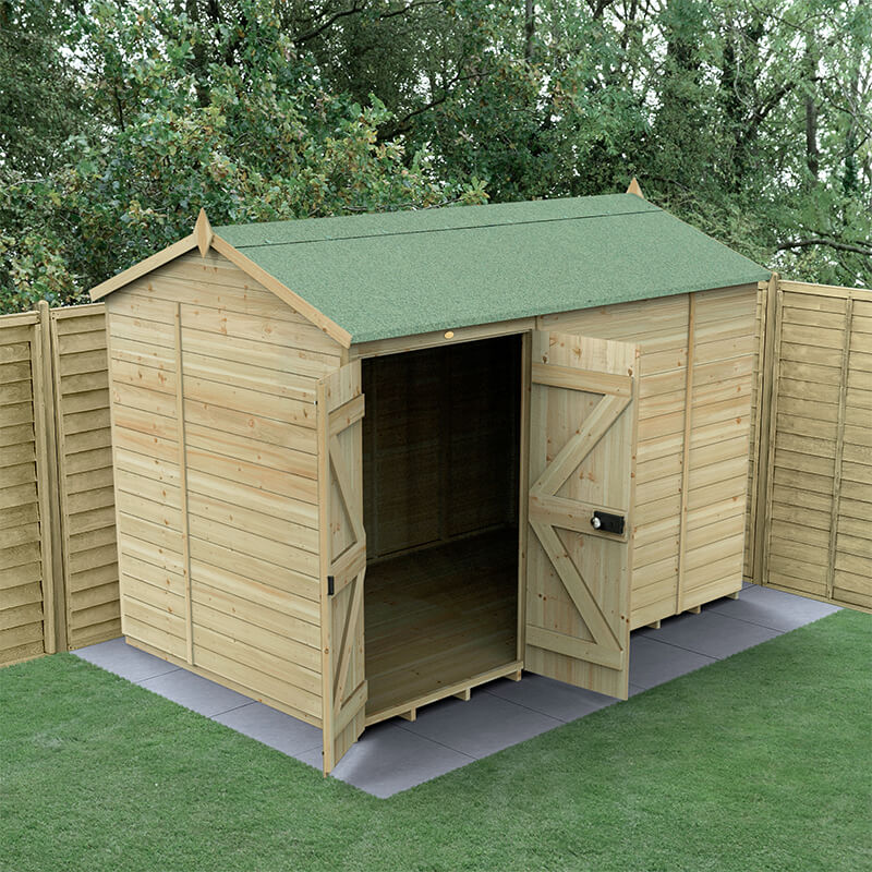10' x 6' Forest Timberdale 25yr Guarantee Tongue & Groove Pressure Treated Windowless Double Door Reverse Apex Shed (3.05m x 2.03m) online kaufen
