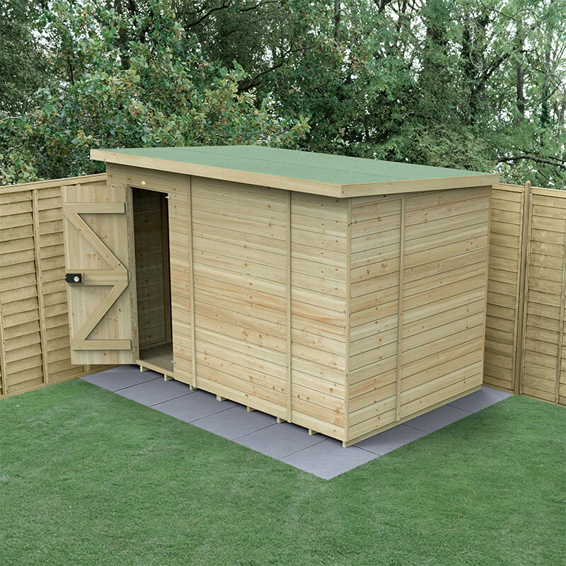 10' x 6' Forest Timberdale 25yr Guarantee Tongue & Groove Pressure Treated Windowless Pent Shed (3.07m x 2.02m) online kaufen