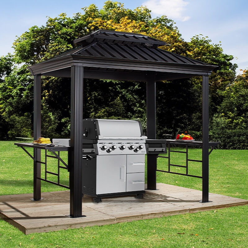 10' x 6' Trimetals Sojag Messina Anthracite BBQ Garden Gazebo (2.92m x 1.79m) online kaufen