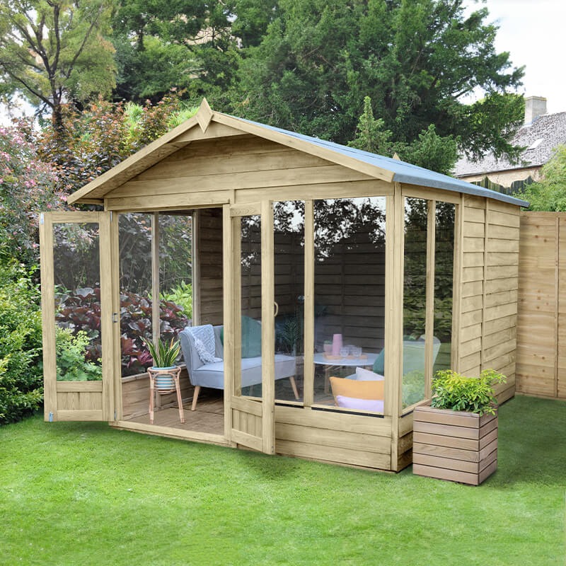 10' x 8' Forest 4Life 25yr Guarantee Double Door Apex Summer House (3.01m x 2.61m) online kaufen