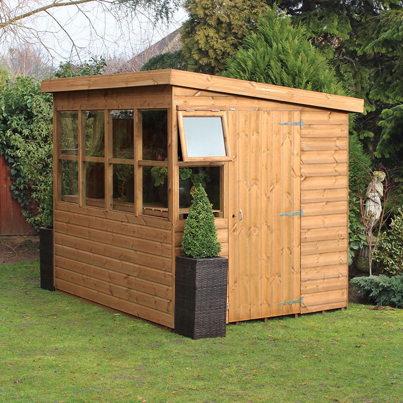 10' x 8' Traditional Shiplap Sun Pent 6' Gable Wooden Garden Shed (3.05m x 2.44m) online kaufen