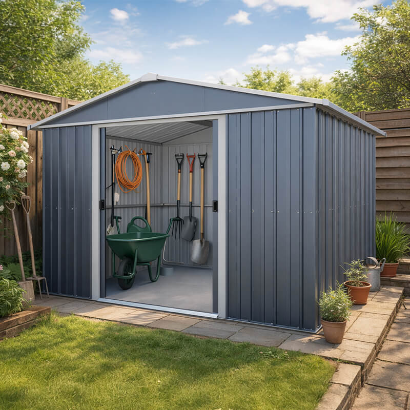 10' x 8' Yardmaster Castleton Anthracite Metal Shed (3.03m x 2.37m) online kaufen
