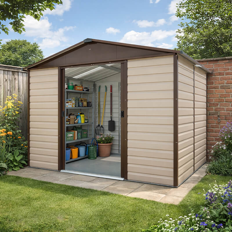 10' x 8' Yardmaster Shiplap Metal Shed Brown Finish (3.03m x 2.37m) online kaufen