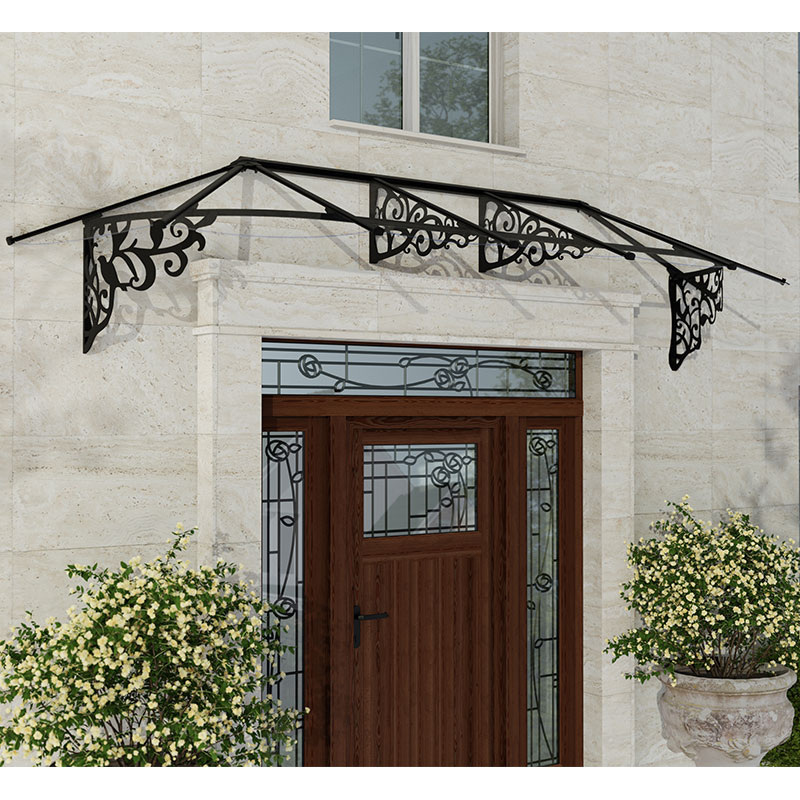 10â6 x 2â11 Palram Canopia Lily 3100 Black Clear Large Door Canopy (3.19m x 0.88m) online kaufen