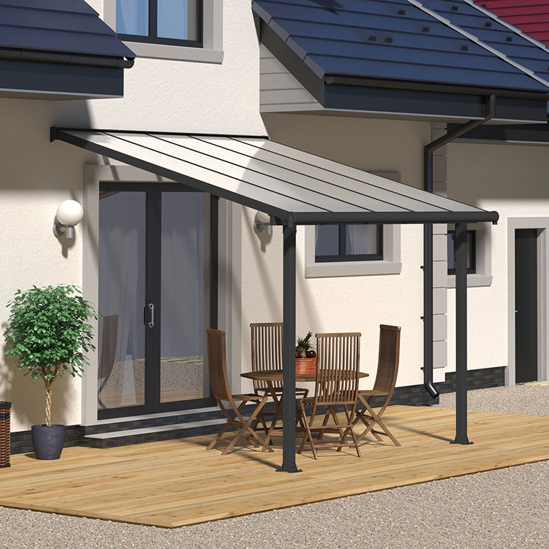 10'x10' (3x3m) Palram Canopia Olympia Grey Patio Cover With Clear Panels online kaufen