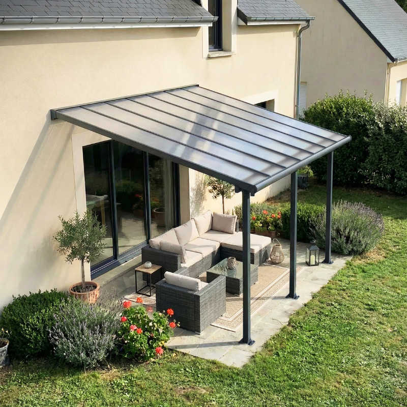 10'x14' (3x4.25m) Palram Canopia Olympia Grey Patio Cover With Clear Panels online kaufen