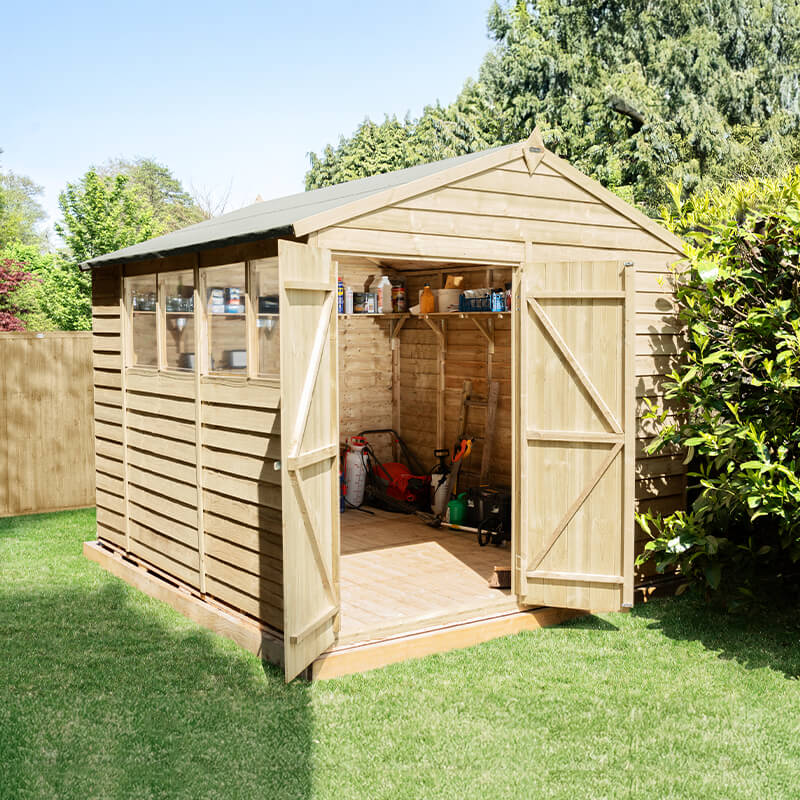 10'x8' Forest Overlap Pressure Treated Double Door Apex Wooden Shed (3.01m x 2.61m) online kaufen