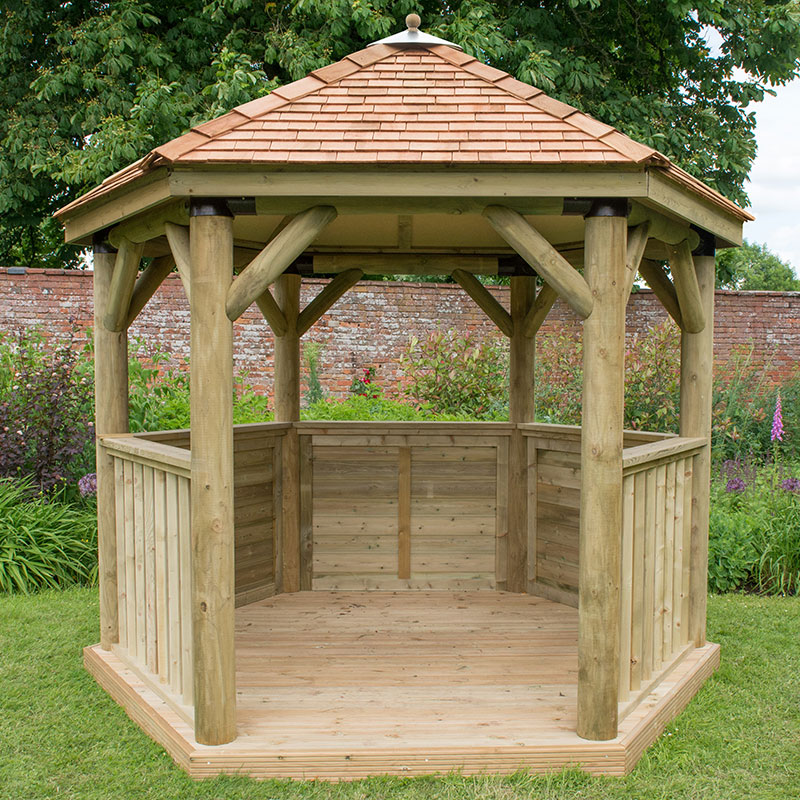 10'x9' (3x2.7m) Luxury Wooden Garden Gazebo with New England Cedar Roof - Seats up to 10 people online kaufen