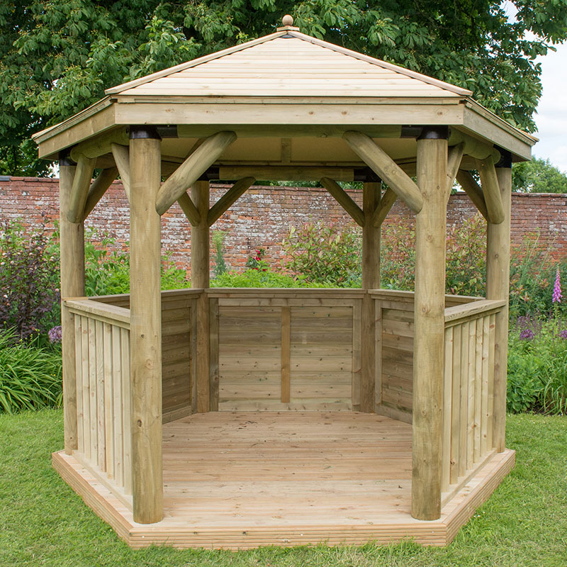 10'x9' (3x2.7m) Luxury Wooden Garden Gazebo with Timber Roof - Seats up to 10 people online kaufen