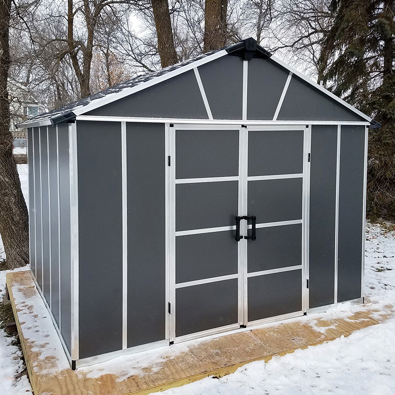 11' x 9' Palram Canopia Yukon Premium Dark Grey Skylight Plastic Shed with WPC Floor (3.3m x 2.7m) online kaufen