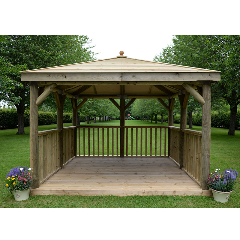 11'x11' (3.5x3.5m) Square Wooden Garden Gazebo with Traditional Timber Roof online kaufen