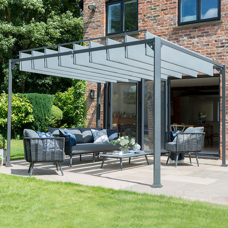 12' x 10' Garden Must Haves Pandora Leaf Adjustable Garden Gazebo (3.6m x 3m) online kaufen