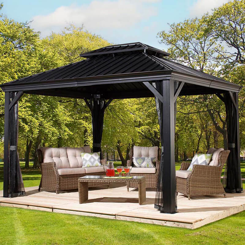 12' x 10' Trimetals Sojag Messina Anthracite Garden Gazebo (3.63m x 2.98m) online kaufen