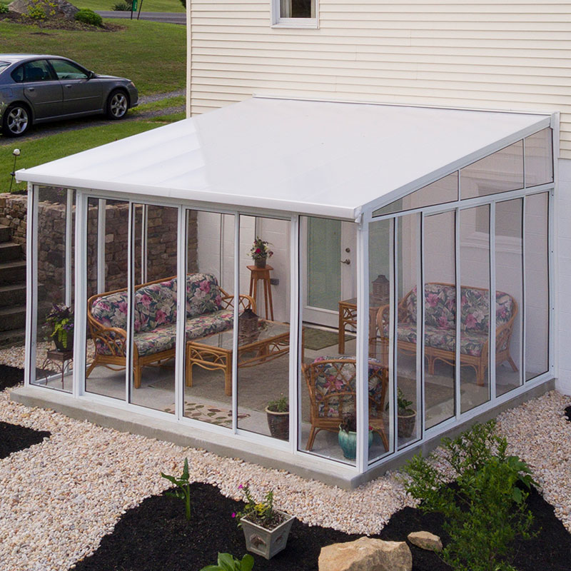 12' x 14' Palram Canopia San Remo White Lean To Conservatory (3.80m x 4.35m) online kaufen