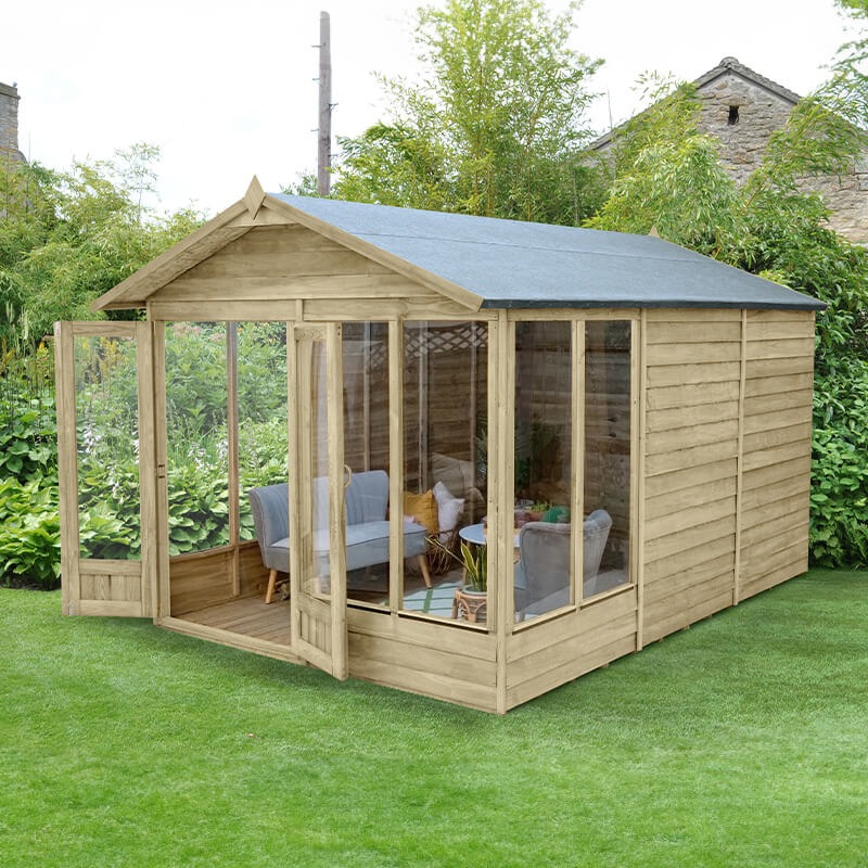 12' x 8' Forest 4Life 25yr Guarantee Double Door Apex Summer House (3.6m x 2.61m) online kaufen