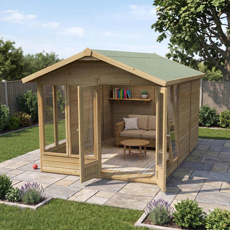 12' x 8' Forest Timberdale 25yr Guarantee Double Door Apex Summer House (3.91m x 2.69m) online kaufen