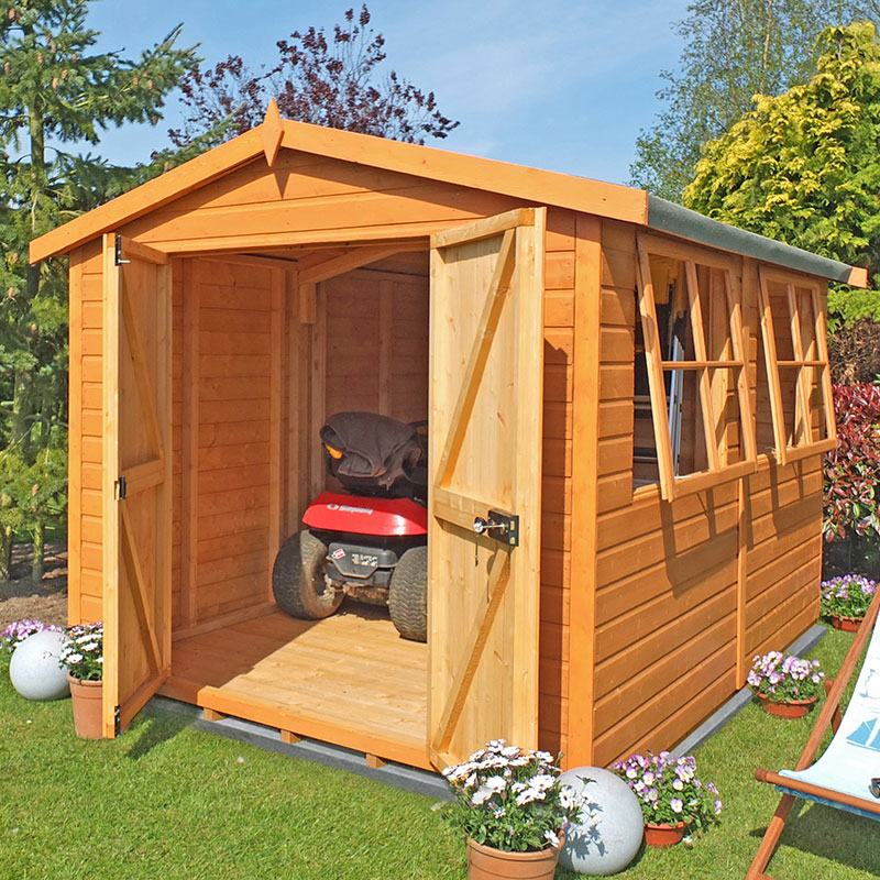 12' x 8' Shire Bison Heavy Duty Double Door Wooden Workshop (3.71m x 2.56m) online kaufen