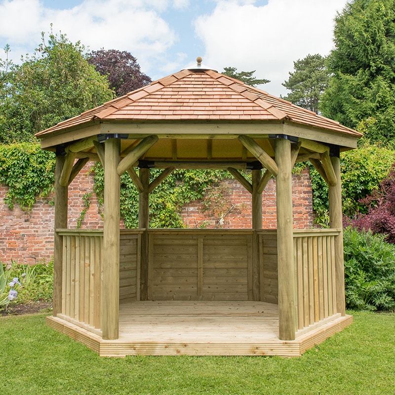 12'x10' (3.6x3.1m) Luxury Wooden Garden Gazebo with New England Cedar Roof - Seats up to 10 people online kaufen
