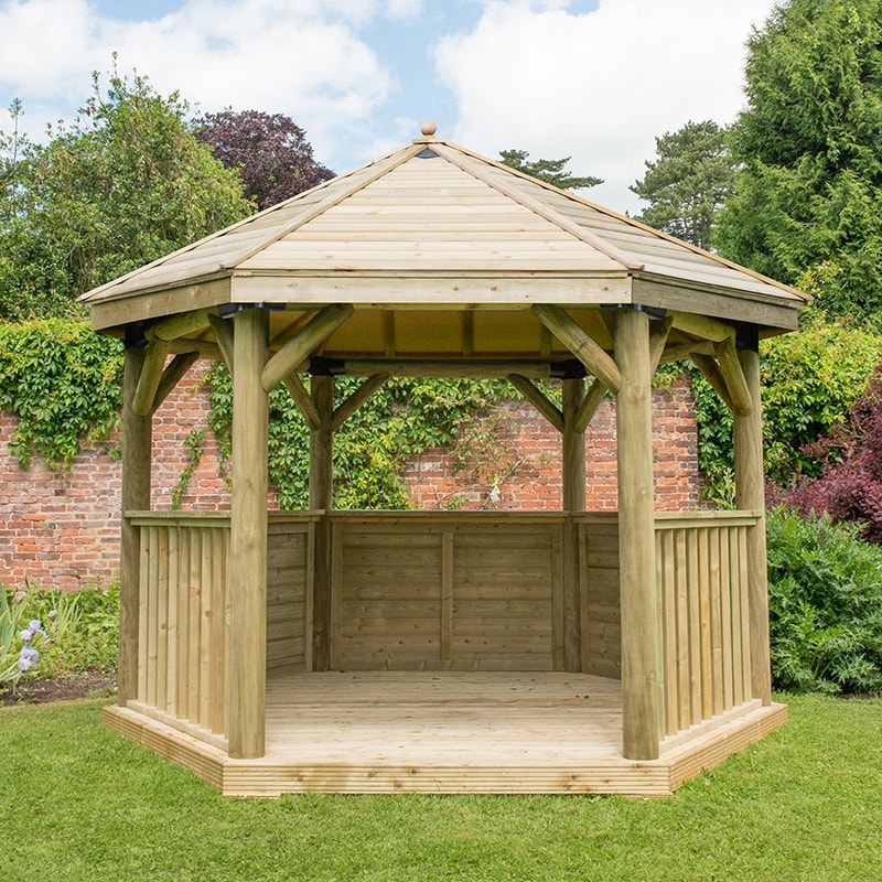 12'x10' (3.6x3.1m) Luxury Wooden Garden Gazebo with Traditional Timber Roof - Seats up to 10 people online kaufen