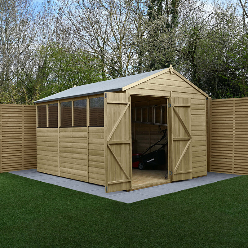 12x8 Shiplap Shed: Forest Beckwood 25yr Guarantee Pressure Treated Double Door Shed (3.6m x 2.61m) online kaufen