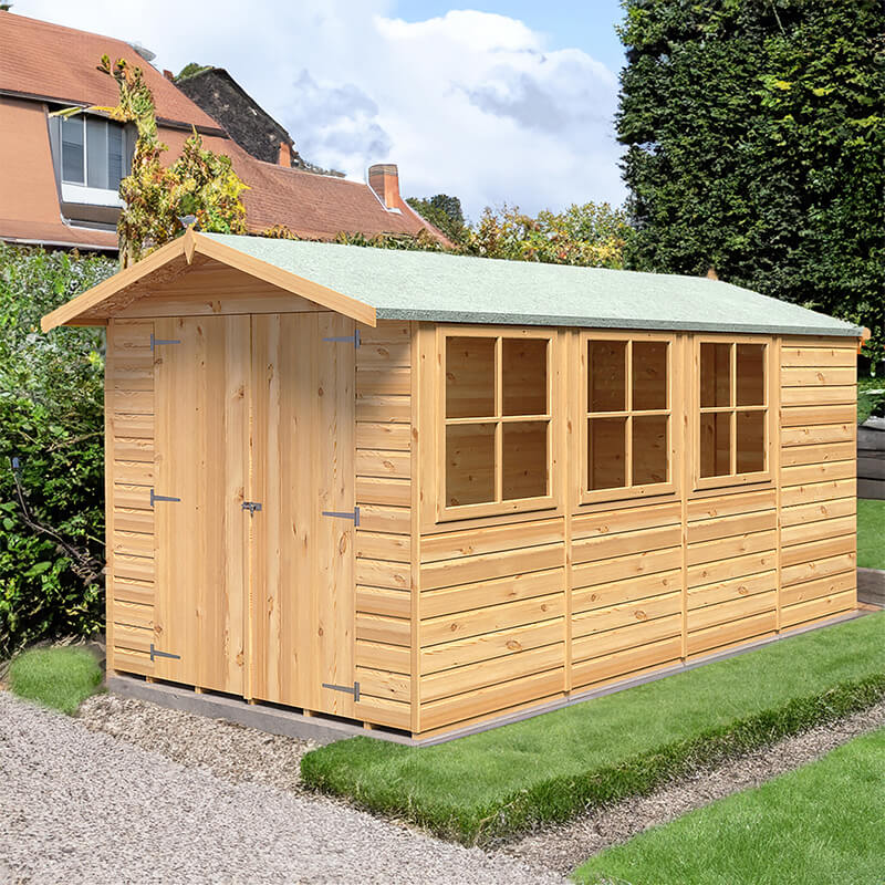 13'2 x 6'6 Shire Jersey Double Door Wooden Garden Shed (4.33m x 2.2m) online kaufen
