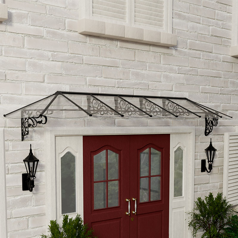 13â10 x 2â11 Palram Canopia Lily 4100 Black Clear Large Door Canopy (4.21m x 0.88m) online kaufen