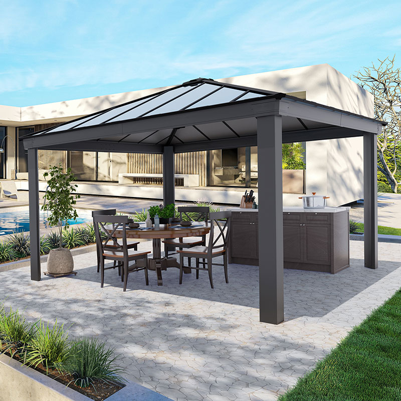 14' x 14' Palram Canopia Dallas Grey Garden Gazebo (4.22m x 4.22m) online kaufen