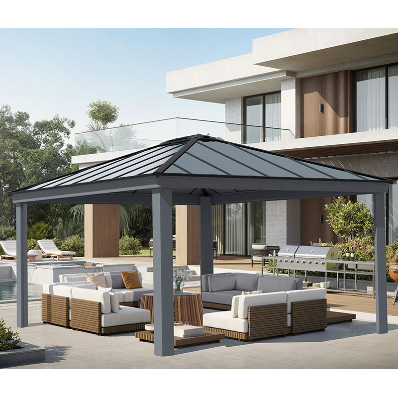 14' x 16' Palram Canopia Dallas Grey Garden Gazebo (4.22m x 4.84m) online kaufen
