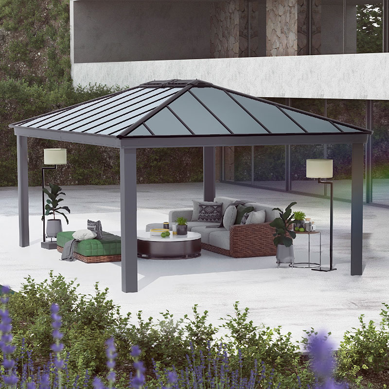14' x 20' Palram Canopia Dallas Grey Garden Gazebo (4.22m x 6.06m) online kaufen