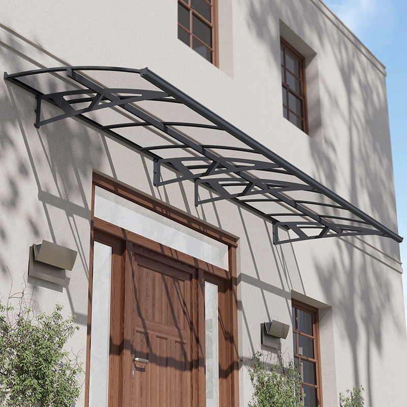 14â8 x 4â7 Palram Canopia Amsterdam 4460 Grey Clear Large Door Canopy (4.47m x 1.39m) online kaufen