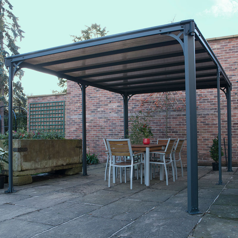 14'x10' (4.2x3m) Palram Canopia Milano 4300 Grey Garden Gazebo online kaufen