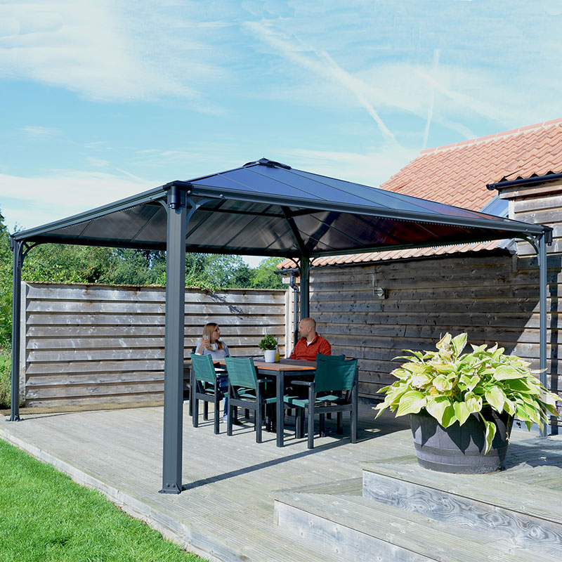 14'x14' (4.2x4.2m) Palram Canopia Palermo 4300 Grey Garden Gazebo online kaufen