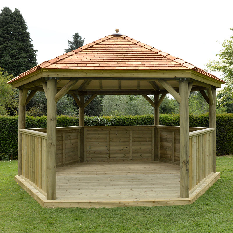 15'x13' (4.7x4m) Luxury Wooden Garden Gazebo with New England Cedar Roof - Seats up to 19 people online kaufen