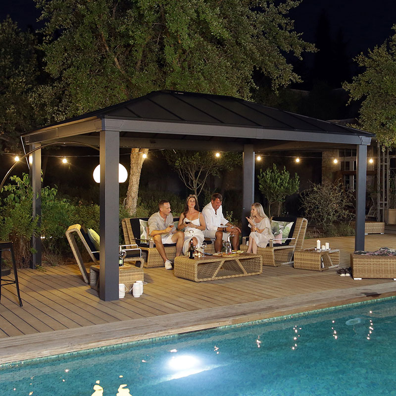 16' x 12' Palram Canopia Dallas 4900 Grey Garden Gazebo (4.88m x 3.64m) online kaufen